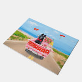 ドイツ羊飼い犬バレンタインデートラックハート ドアマット (アングル)