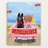 ドイツ羊飼い犬バレンタインデートラックハート プランナー手帳 (正面)