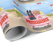 ドイツ羊飼い犬バレンタインデートラックハート ラッピングペーパー (ロールコーナー)