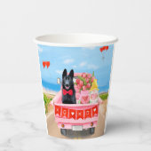 ドイツ羊飼い犬バレンタインデートラックハート 紙コップ (裏面)