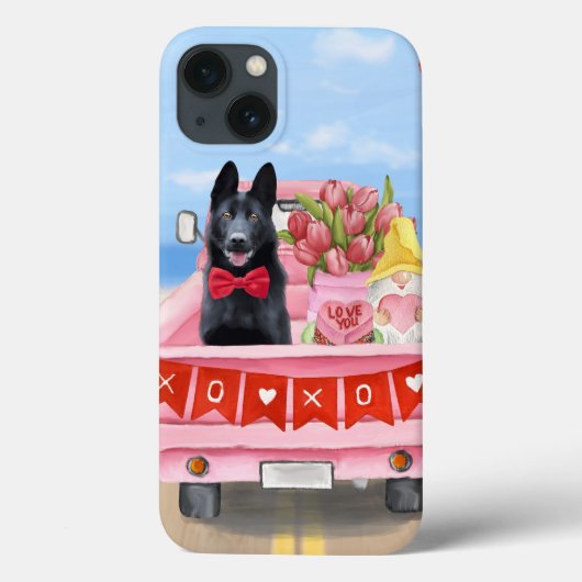 ドイツ羊飼い犬バレンタインデートラックハート Case-Mate iPhoneケース (裏面)