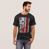 ドイツ羊飼い犬パパアメリカ国旗 Tシャツ (正面フル)