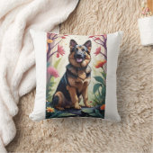 ドイツ羊飼い犬フローラ化粧枕 クッション (ブランケット)