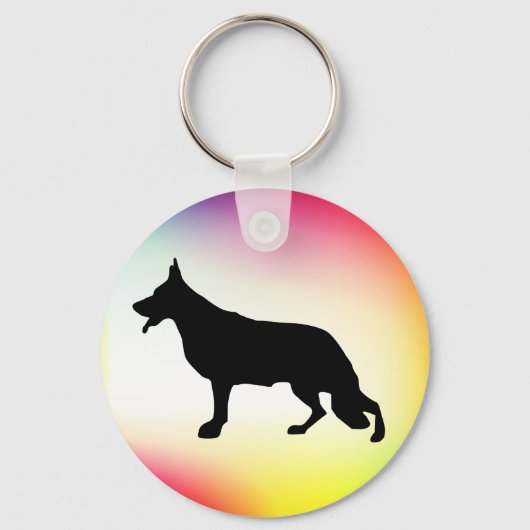 ドイツ羊飼い犬ブラック キーホルダー (正面)