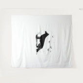 ドイツ羊飼い犬 – ハロウィーンムーンシルエットCl タペストリー (正面(横))