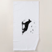 ドイツ羊飼い犬 – ハロウィーンムーンシルエットCl ビーチタオル (正面)