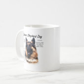 ドイツ羊飼い犬(ロングヘア)の歴史デザイン コーヒーマグカップ (正面左)