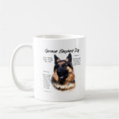 ドイツ羊飼い犬(ロングヘア)の歴史デザイン コーヒーマグカップ (左)