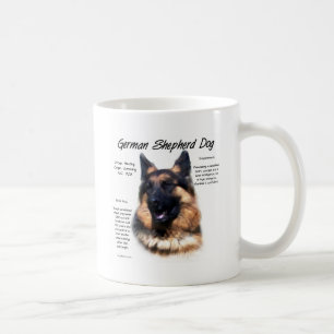 ドイツ羊飼い犬(ロングヘア)の歴史デザイン コーヒーマグカップ