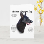 ドイツ羊飼い犬(blk)履歴デザイン カード (黄色い花)