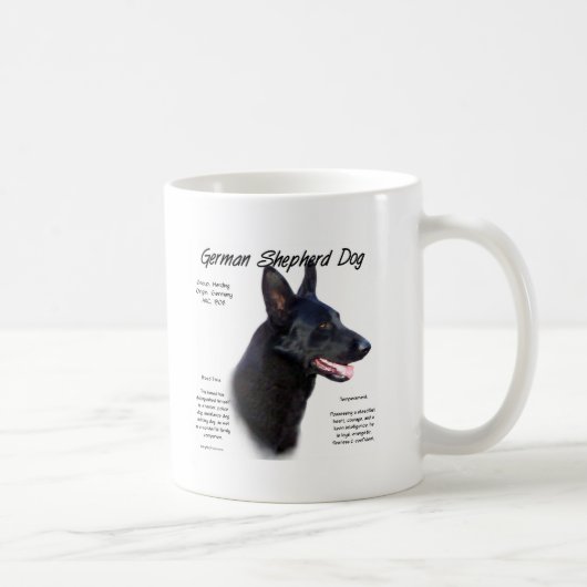ドイツ羊飼い犬(blk)履歴デザイン コーヒーマグカップ (右)