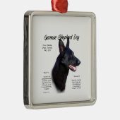 ドイツ羊飼い犬(blk)履歴デザイン メタルオーナメント (右)