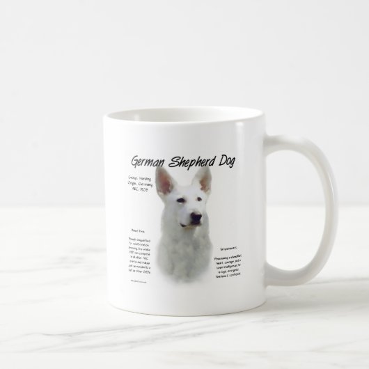 ドイツ羊飼い犬(wht)履歴デザイン コーヒーマグカップ (右)