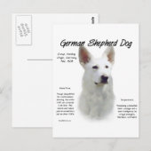 ドイツ羊飼い犬(wht)履歴デザイン ポストカード (正面/裏面)