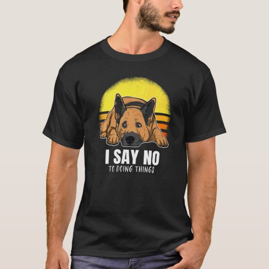 ドイツ羊飼い犬Gsd夕日16 Tシャツ (正面)