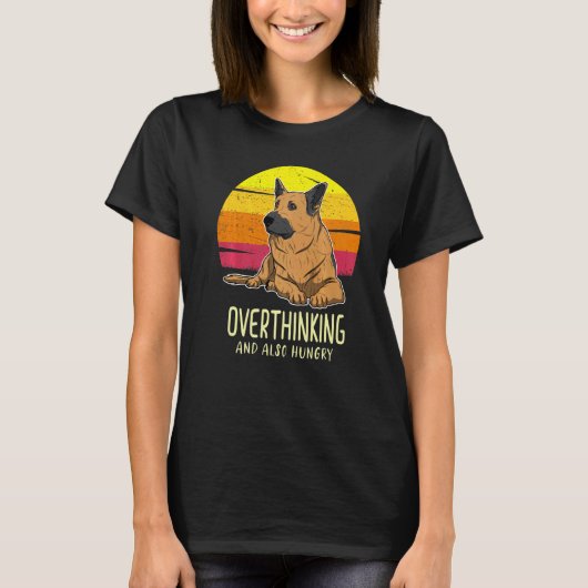 ドイツ羊飼い犬Gsd夕日37 Tシャツ (正面)