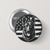 ドイツ羊飼い犬USA7月4日アメリカ国旗 缶バッジ (正面&裏面)