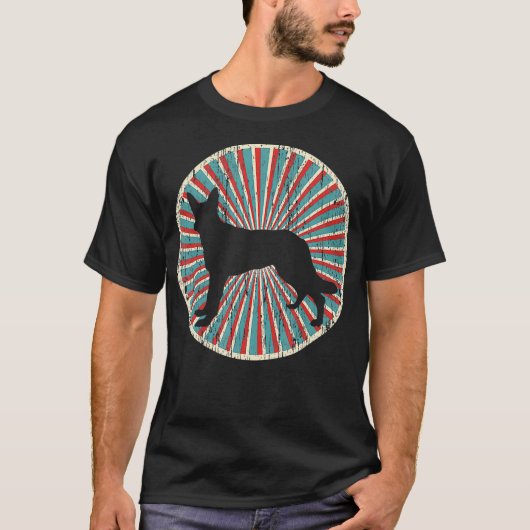 ドイツ羊飼い訓練警察犬の動物 Tシャツ (正面)