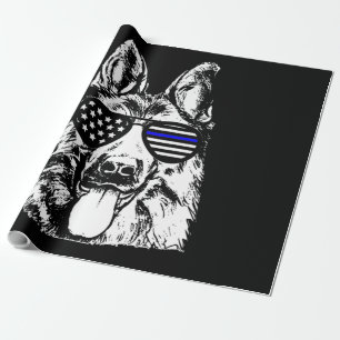 ドイツ羊飼い警察官警察犬 ラッピングペーパー