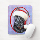 ドイツ羊飼いBLKクリスマスサンタカップ マウスパッド (マウス)