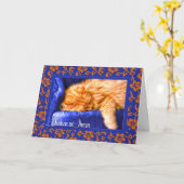 ドイツ考える猫のデンケン カード (黄色い花)