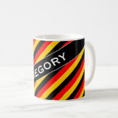 ドイツ色の刺激を受けたストライプ旗 コーヒーマグカップ (正面右)