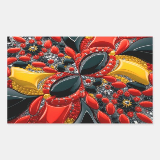 ドイツ色の四角形のシール 長方形シール (正面)