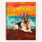 ドイツ芸術的の羊飼い抽象芸術の絵画銃弾 ノートブック (正面)