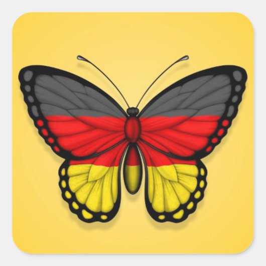 ドイツ蝶の国旗（黄色） スクエアシール (正面)