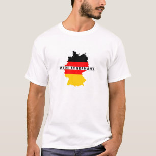 ドイツ製国の地図の旗プロダクトラベル Tシャツ