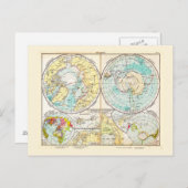 ドイツ言語北極の地図 ポストカード (正面/裏面)