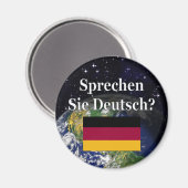 ドイツ話語は？ドイツ語。国旗と地球 マグネット (正面/裏面)