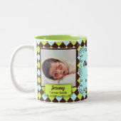 ドイツ誇りを持ったの祖母の緑と茶色の写真 ツートーンマグカップ (左)