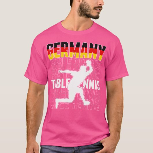 ドイツ誇りを持った卓球愛好家ジャージー – ドイツ語 Tシャツ (正面)