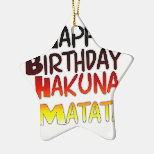 ドイツ誕生日ハクナマタタアートプリント セラミックオーナメント (左)