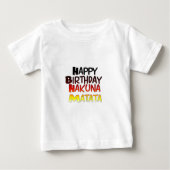 ドイツ誕生日ハクナマタタアートプリント ベビーTシャツ (正面)