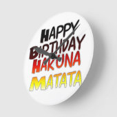 ドイツ誕生日ハクナマタタアートプリント ラウンド壁時計 (傾斜)