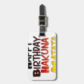 ドイツ誕生日ハクナマタタアートプリント ラゲッジタグ (正面縦)