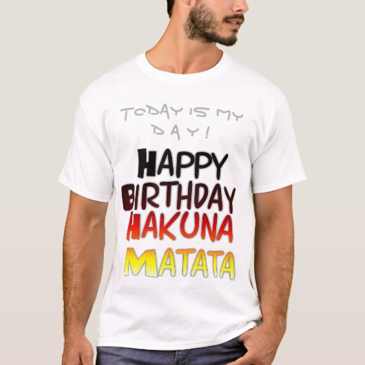 ドイツ誕生日ハクナマタタアートプリント Tシャツ (正面)