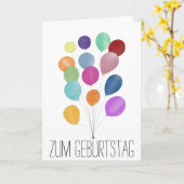 ドイツ誕生日バルーンカード カード (黄色い花)