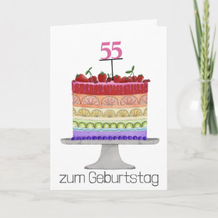 ドイツ誕生日レインボーカラープライドケーキ カード