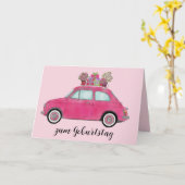 ドイツ誕生日レトロフィアット500カード カード (黄色い花)