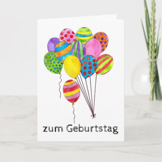 ドイツ誕生日風船の束 カード (正面)