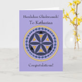 ドイツ語おめでとう カード (黄色い花)