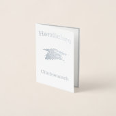 ドイツ語で卒業祝い – シルバー 箔カード (正面)