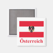 ドイツ語で名前を付けたオーストリア国旗 マグネット (正面/裏面)