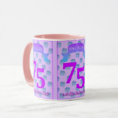 ドイツ語で75歳の誕生日をお祝いするマグカップ マグカップ (正面左)