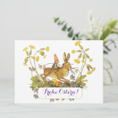 ドイツ語のイースターカード うさぎ付き シーズンカード (スタンド正面)