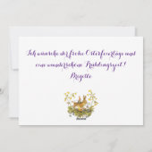 ドイツ語のイースターカード うさぎ付き シーズンカード (裏面)