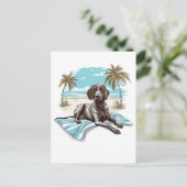 ドイツ語のショートヘアのポインタのビーチ ポストカード (スタンド正面)